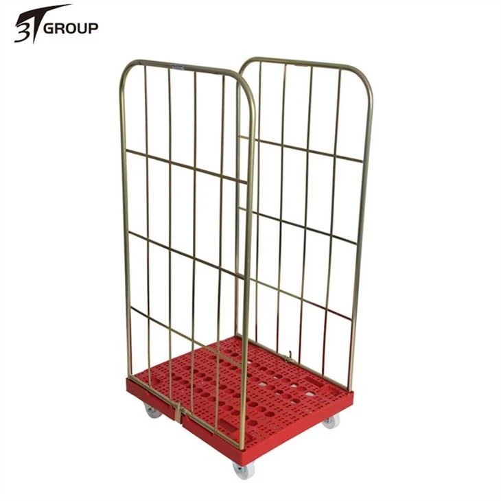 2 Side Collapsible Warehouse Logistics Trolley factory